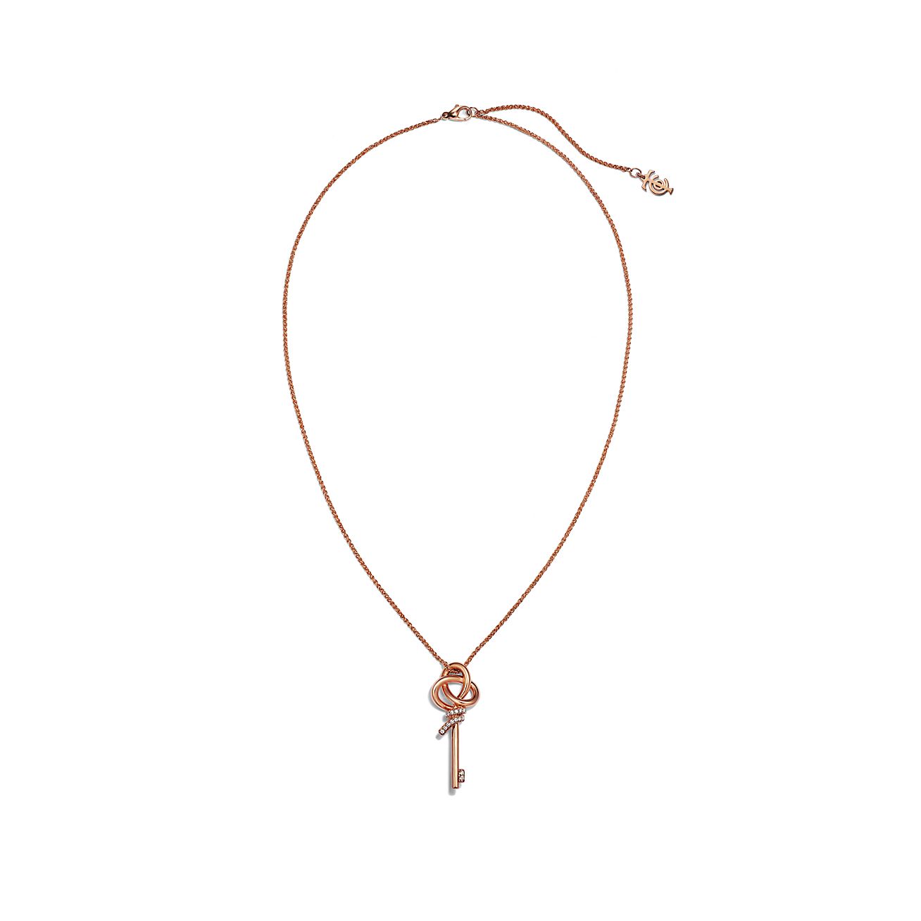 18K Tiffany Keys Woven Diamonds Medium Necklace