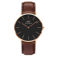 DW Classic Bristol Black Rose Gold Watch