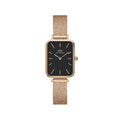 DW Quadro Pressed Melrose Black Rose Gold Watch