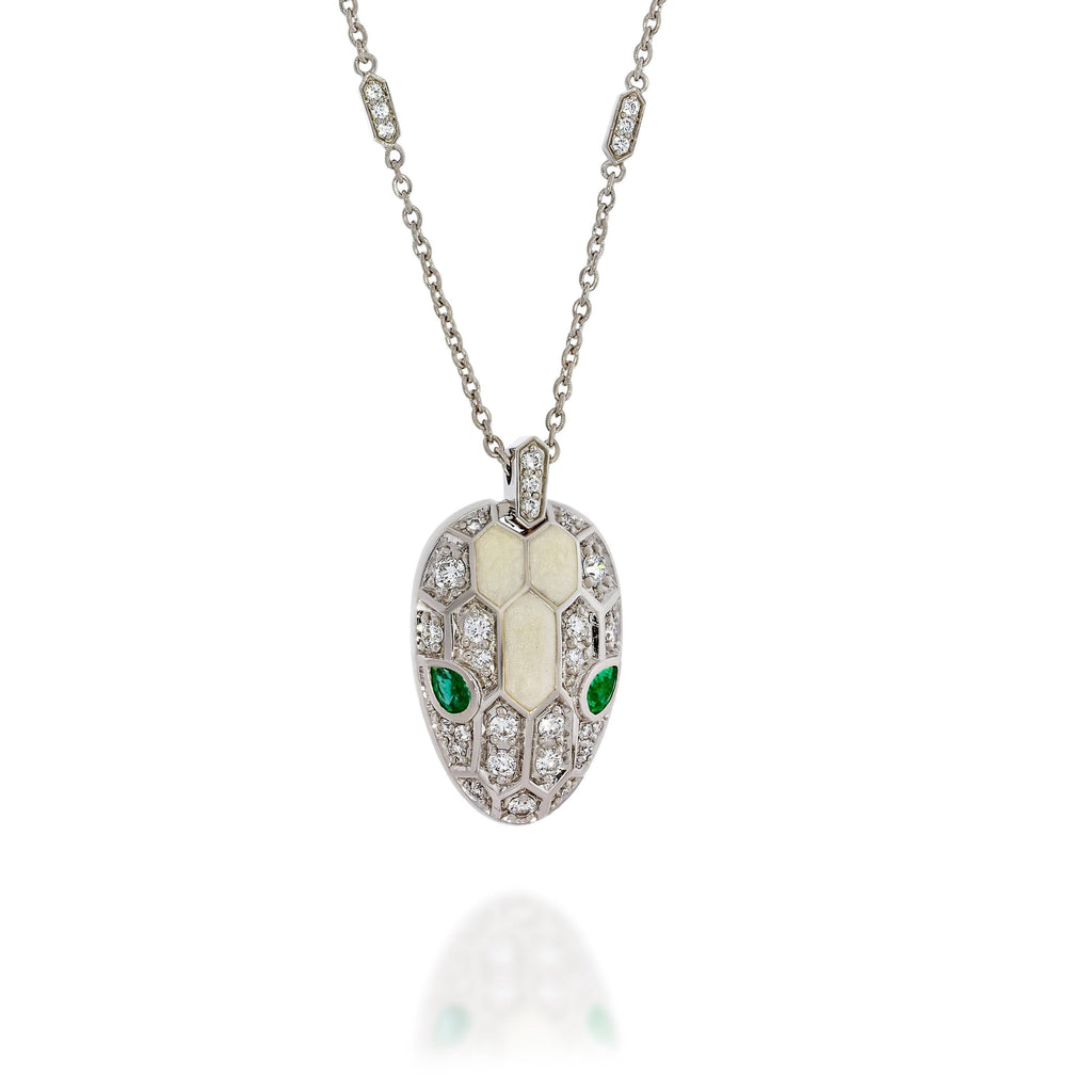 18K BVLGARI Serpenti Emerald Necklace