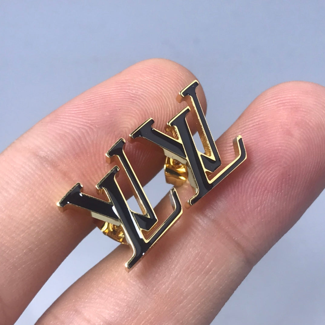 18K Louis Vuitton Iconic Black Earrings
