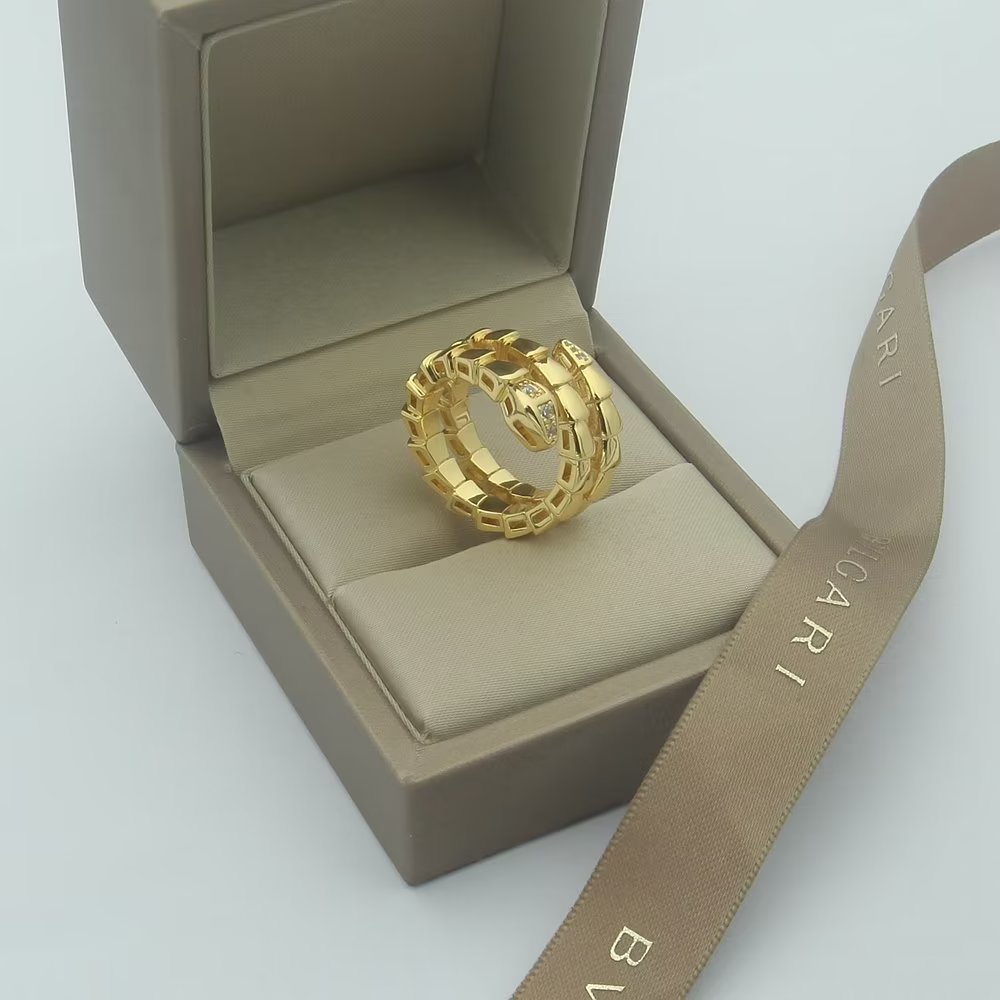 18K BVLGARI Serpenti Viper Demi Diamond Ring
