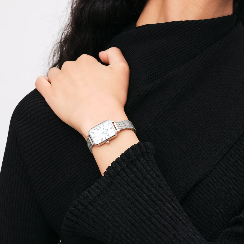DW Quadro Roman Numerals Sterling Watch